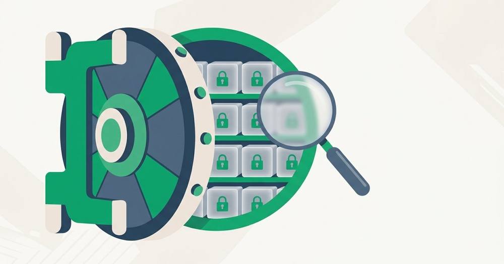 A vault of opaque encrypted blocks that a magnifying glass cannot see into