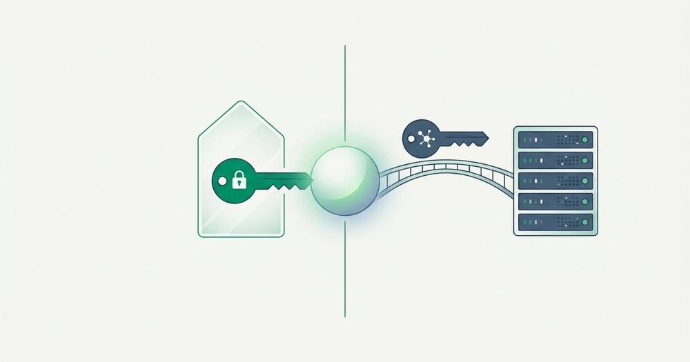 One passphrase splitting into two keys: the encryption key stays on the device, only the auth key travels to the server